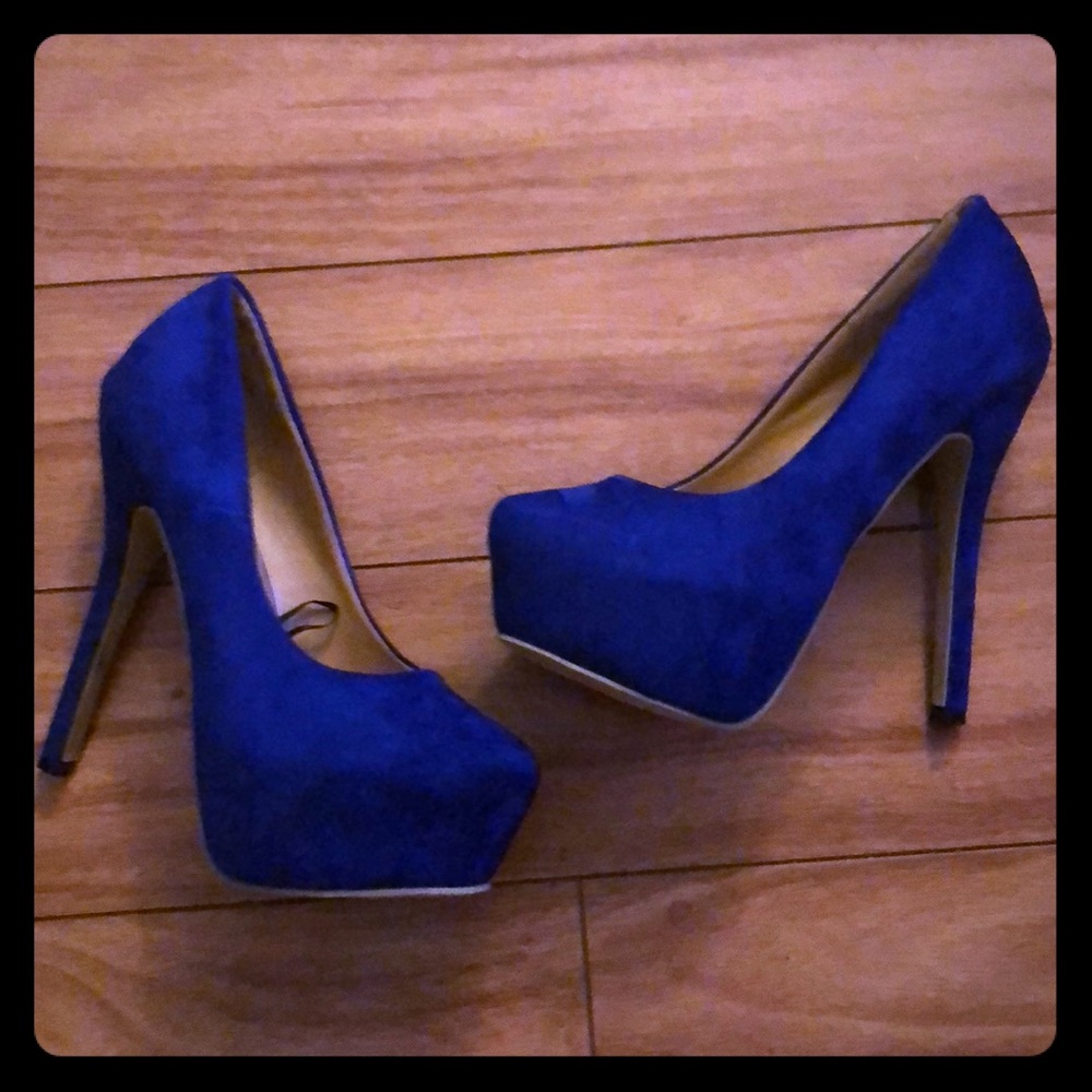 Royal blue high heels